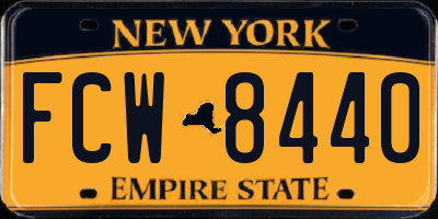NY license plate FCW8440
