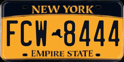 NY license plate FCW8444
