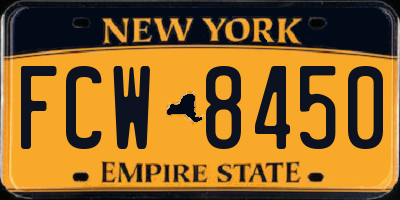 NY license plate FCW8450