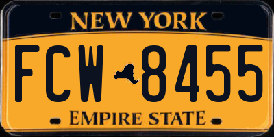NY license plate FCW8455