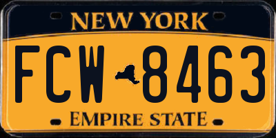 NY license plate FCW8463