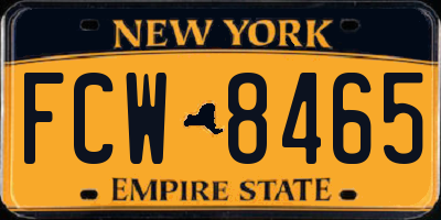 NY license plate FCW8465