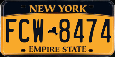 NY license plate FCW8474