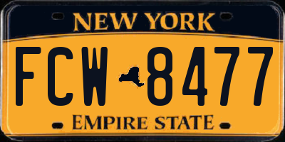 NY license plate FCW8477