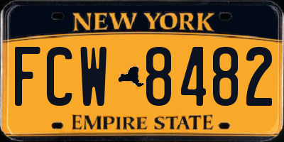 NY license plate FCW8482