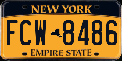 NY license plate FCW8486