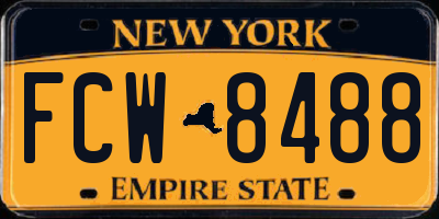 NY license plate FCW8488