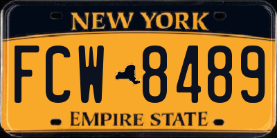 NY license plate FCW8489