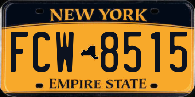 NY license plate FCW8515
