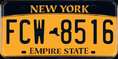 NY license plate FCW8516
