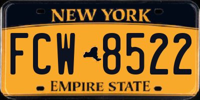 NY license plate FCW8522