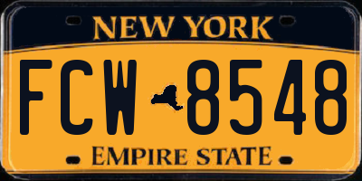NY license plate FCW8548