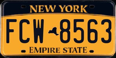 NY license plate FCW8563
