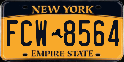NY license plate FCW8564