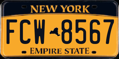 NY license plate FCW8567