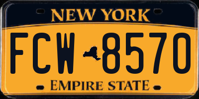 NY license plate FCW8570