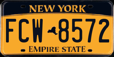NY license plate FCW8572