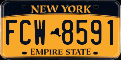 NY license plate FCW8591