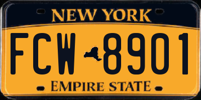 NY license plate FCW8901