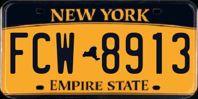 NY license plate FCW8913