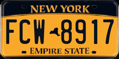 NY license plate FCW8917