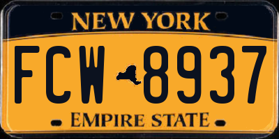 NY license plate FCW8937