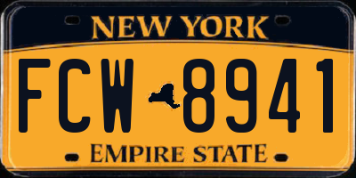 NY license plate FCW8941