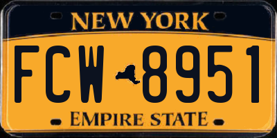 NY license plate FCW8951