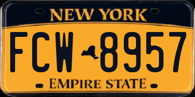 NY license plate FCW8957