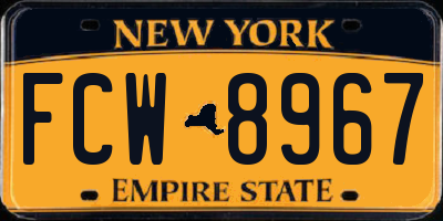 NY license plate FCW8967