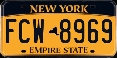NY license plate FCW8969