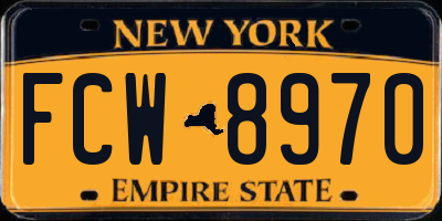 NY license plate FCW8970