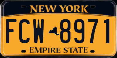 NY license plate FCW8971