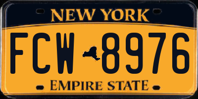 NY license plate FCW8976