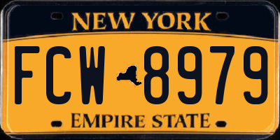 NY license plate FCW8979