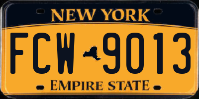 NY license plate FCW9013