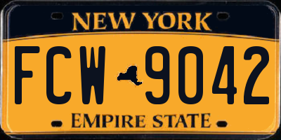 NY license plate FCW9042