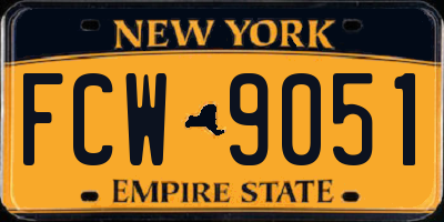 NY license plate FCW9051