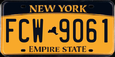 NY license plate FCW9061