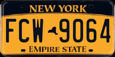 NY license plate FCW9064