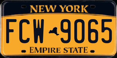 NY license plate FCW9065