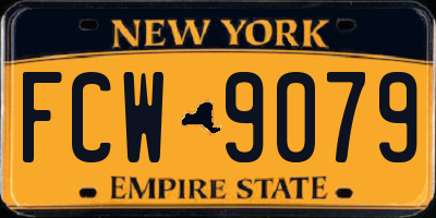 NY license plate FCW9079