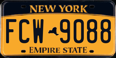 NY license plate FCW9088