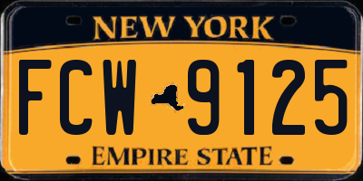 NY license plate FCW9125