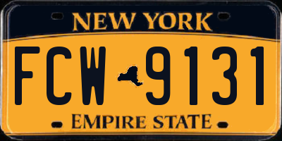 NY license plate FCW9131
