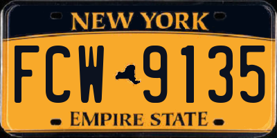 NY license plate FCW9135
