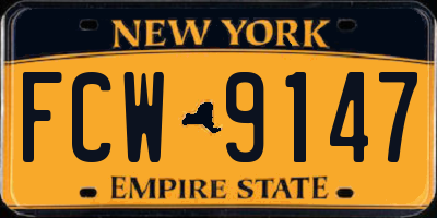 NY license plate FCW9147