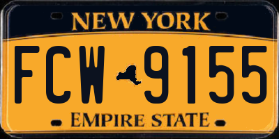 NY license plate FCW9155