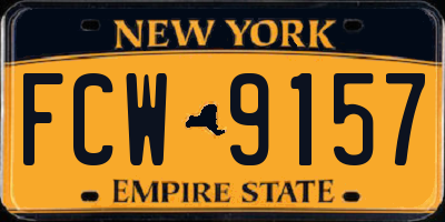 NY license plate FCW9157