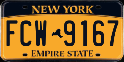 NY license plate FCW9167